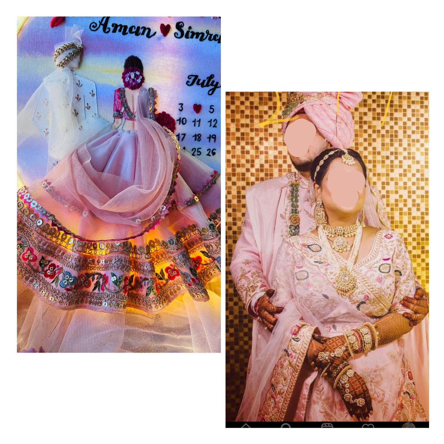 LED Luxe-Hindu Wedding Painted Backpose Hoopart