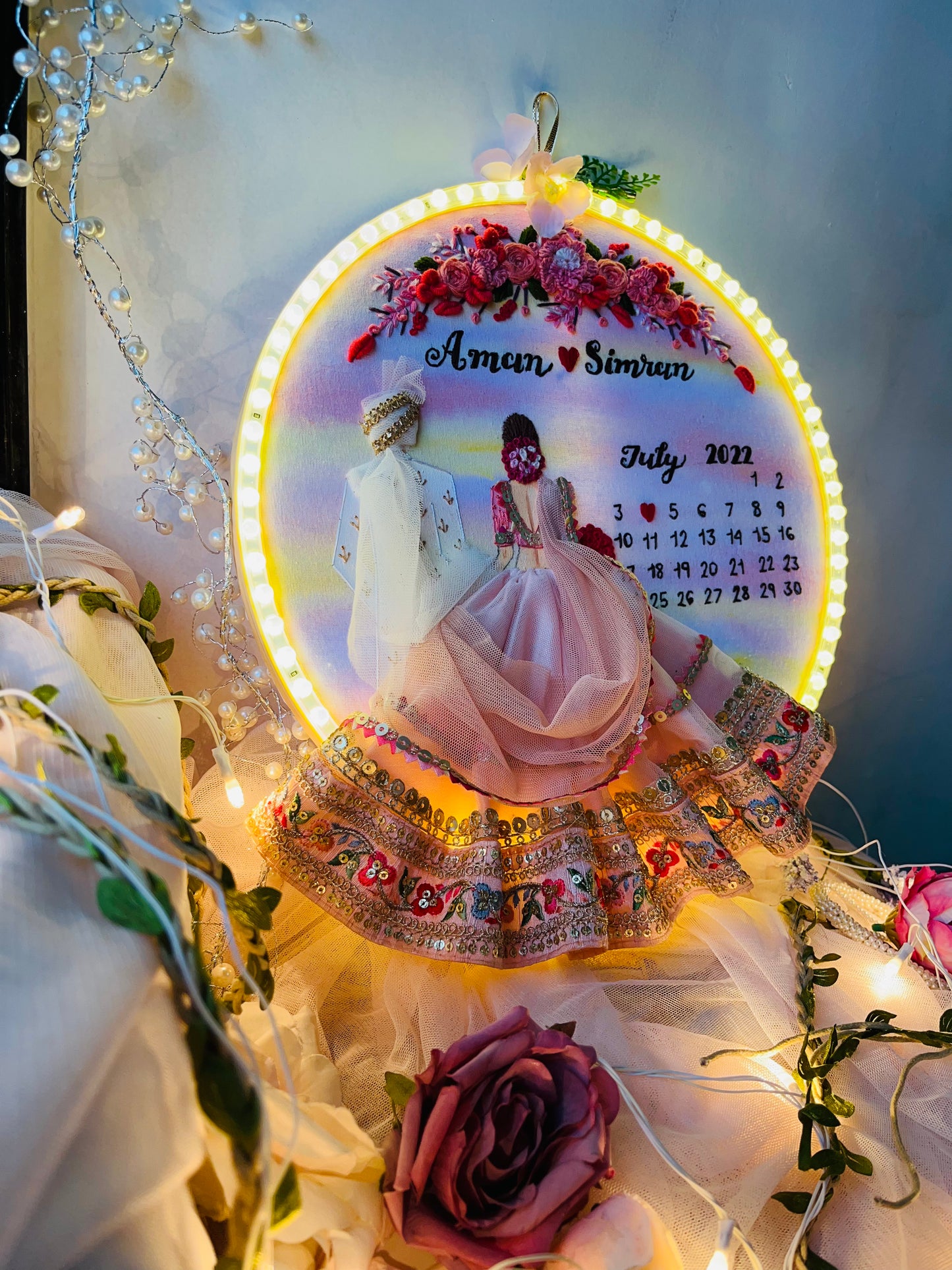 LED Luxe-Hindu Wedding Painted Backpose Hoopart